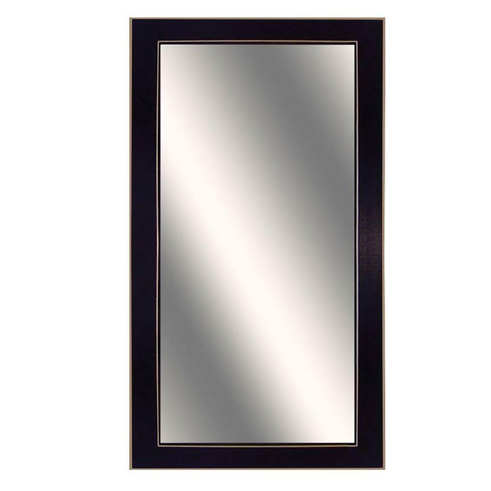 Primitive Framed Decorative Clear Glass Wall Mirror Black - 22"x22"