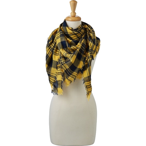 Tickled Pink Soft Square Plaid Scarf. Opens flyout.