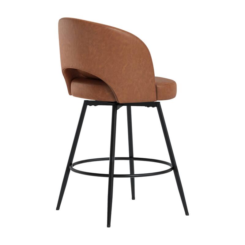 Swivel Bar Stools Set Of 2/3/4, Metal Bar Stools, Modern Upholstered Bar Stools For Kitchen Island - 20.3"W X 20.3"D X 39"H