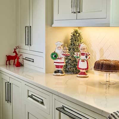 11-12" Resin Santa and Mrs Claus Sweets Set of 2