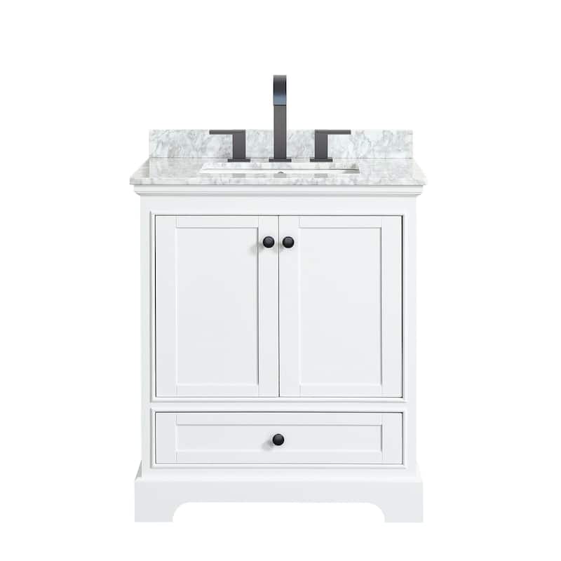 Wyndham Collection Deborah 30" Free Standing Single Vanity Set with