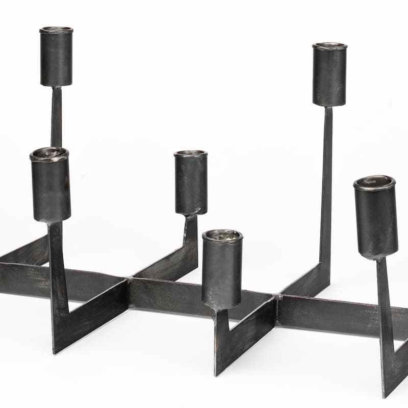 Tertium Black Metal Ten Candle Table Candle Holder