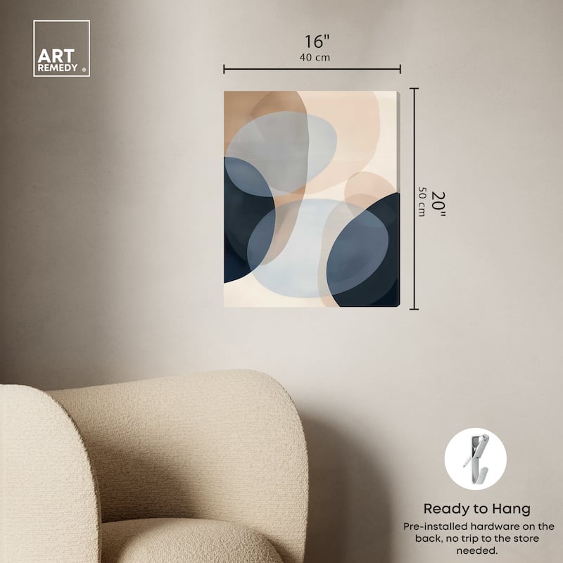 Art Remedy In My Thoughts Gallery Wrapped Abstract Shapes 1 Piece Canvas Wall Art