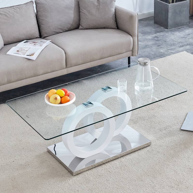 Stylish MDF Coffee Table with Glass Top for Versatile Living Spaces