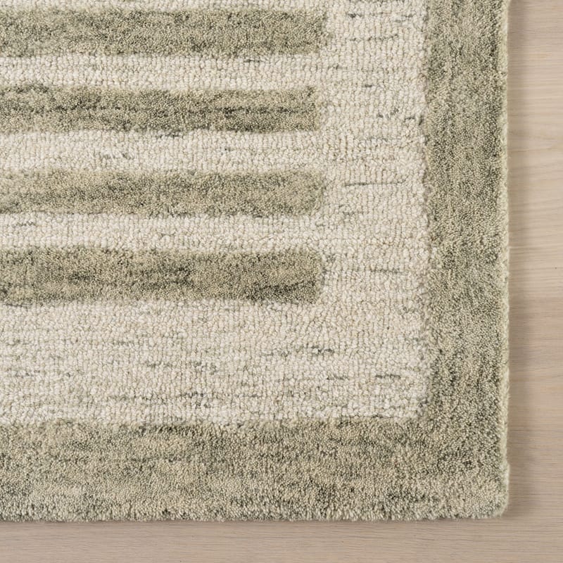 Carmeon Hamilton Caly Modern Bordered Wool Rug