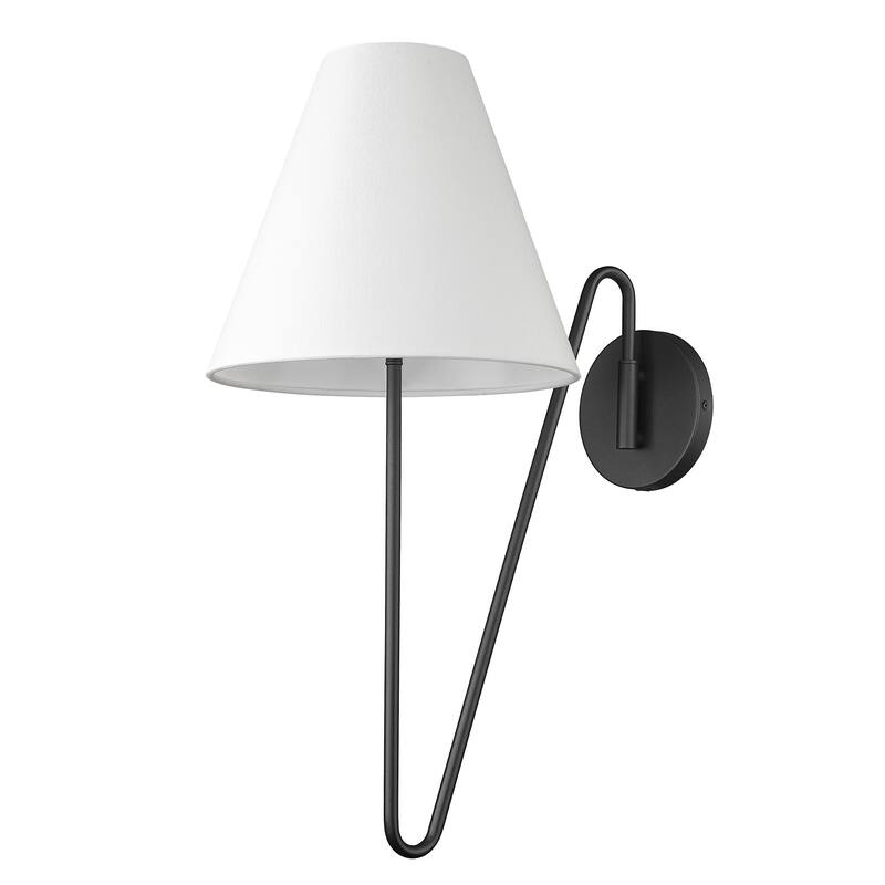 Kennedy 1 Light Swing Arm - Natural Black with Ivory Linen