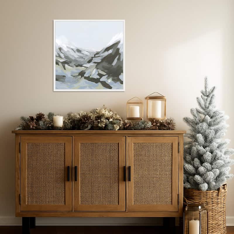 Ice Slope II by June Erica Vess Framed Canvas Wall Art Print - Sylvie White