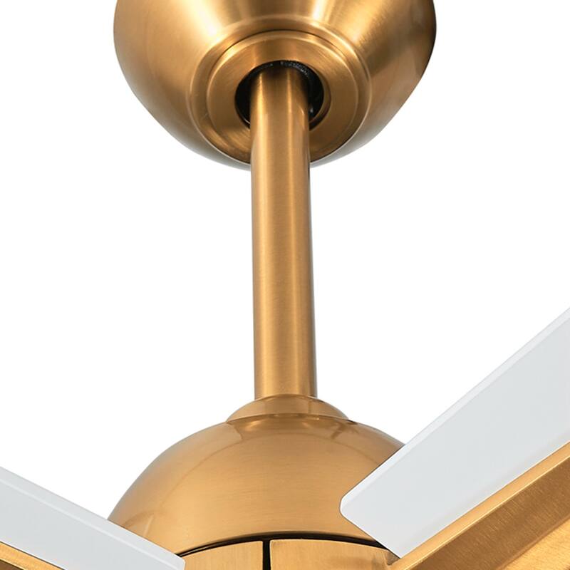 48" 4-Blade Modern White and Gold Ceiling Fan with Light