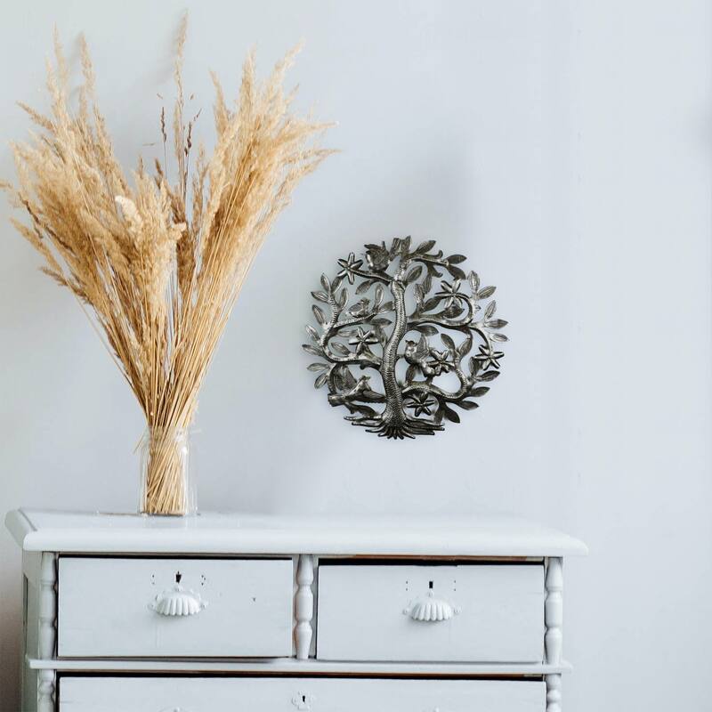 Handmade 14-inch Tree of Life with Birds (Haiti)