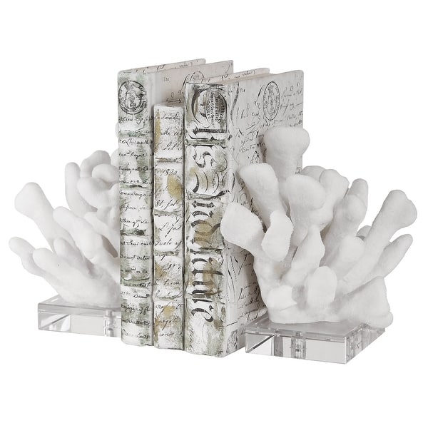 slide 2 of 4, Uttermost Charbel White Bookends (Set of 2)