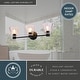 preview thumbnail 5 of 10, Dalton 3-Light 25.5 in. Wide Black Bathroom Vanity Lighting Wall Fixture, Clear Glass Shade, Dimmable, LED Compatible