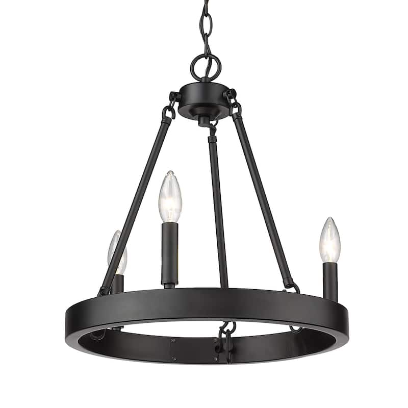 Alastair 3 Light Chandelier - 19x17.5" - Black - 19x17.5"