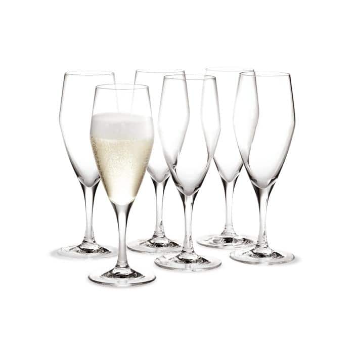 Holmegaard Perfection Champagne Glass, Clear, 6 pcs. - 7.8 oz