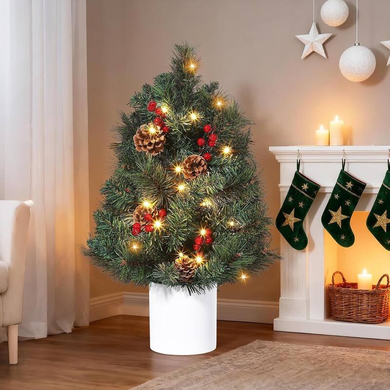2 Ft Tabletop Mini Christmas Tree for Xmas Decor - 2 ft