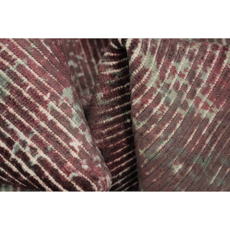 Hand Knotted Oriental Viscose Silk Carpet Modern All-Over Pink Abstract Area Rug - 7' 7'' X 5' 6''