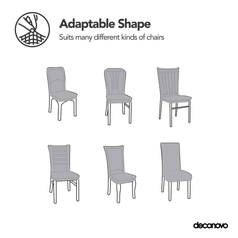 Stretch Jacquard Spandex Chair Covers 6 Pieces - 18x18x24 Inch