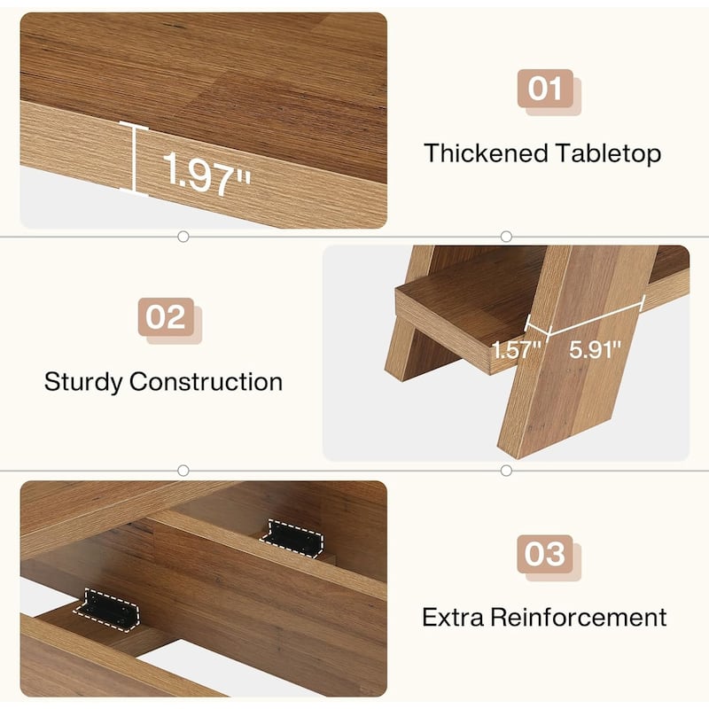 3-Tier Extra Long Console Table, 70.9" Sofa Table Behind The Couch, Farmhouse Entry Foyer Table