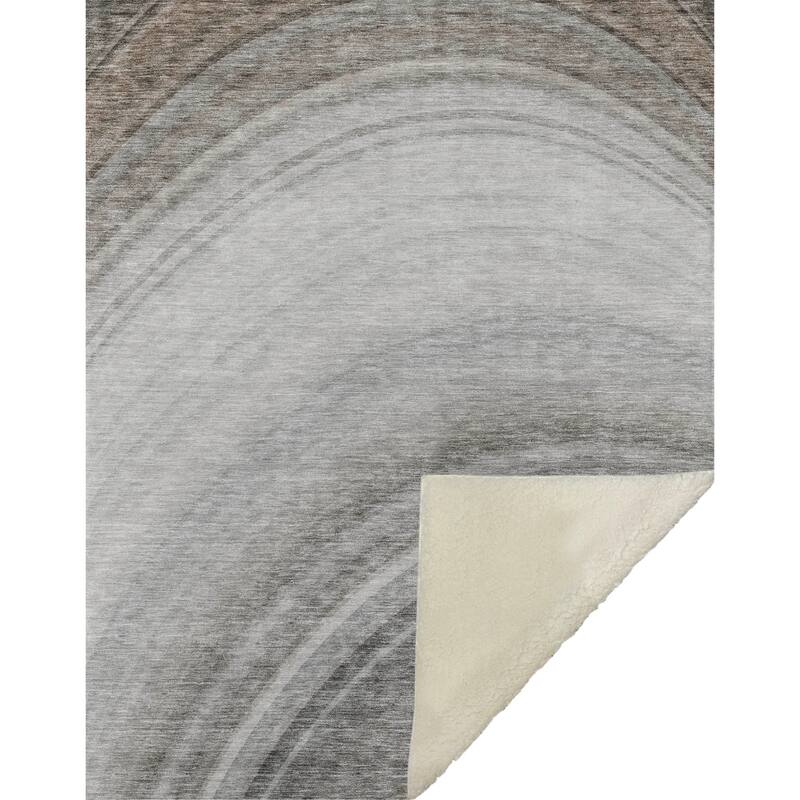 Premium Machine Washable Contemporary Wave Sherpa Throw Blanket