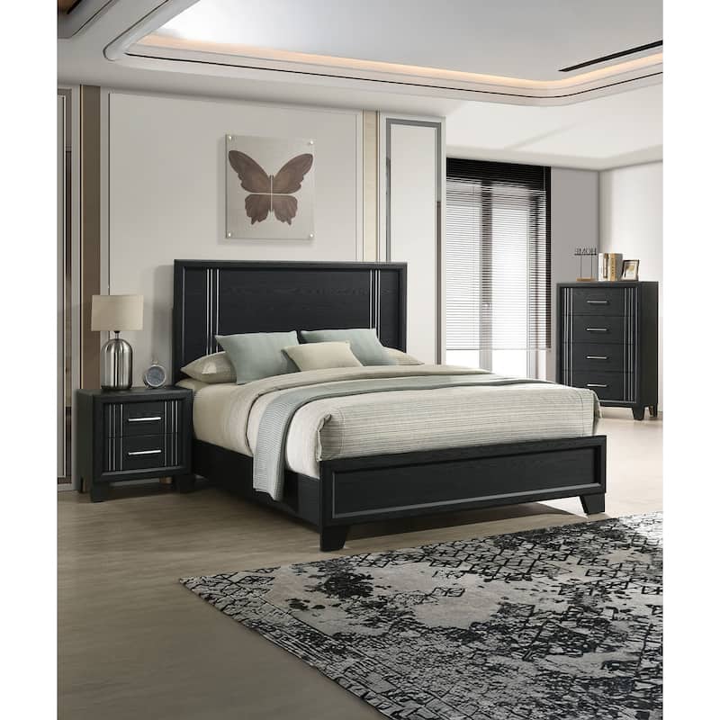 1pc Contemporary Two-Drawers Nightstand Bed Side Cabinet Wooden Furniture