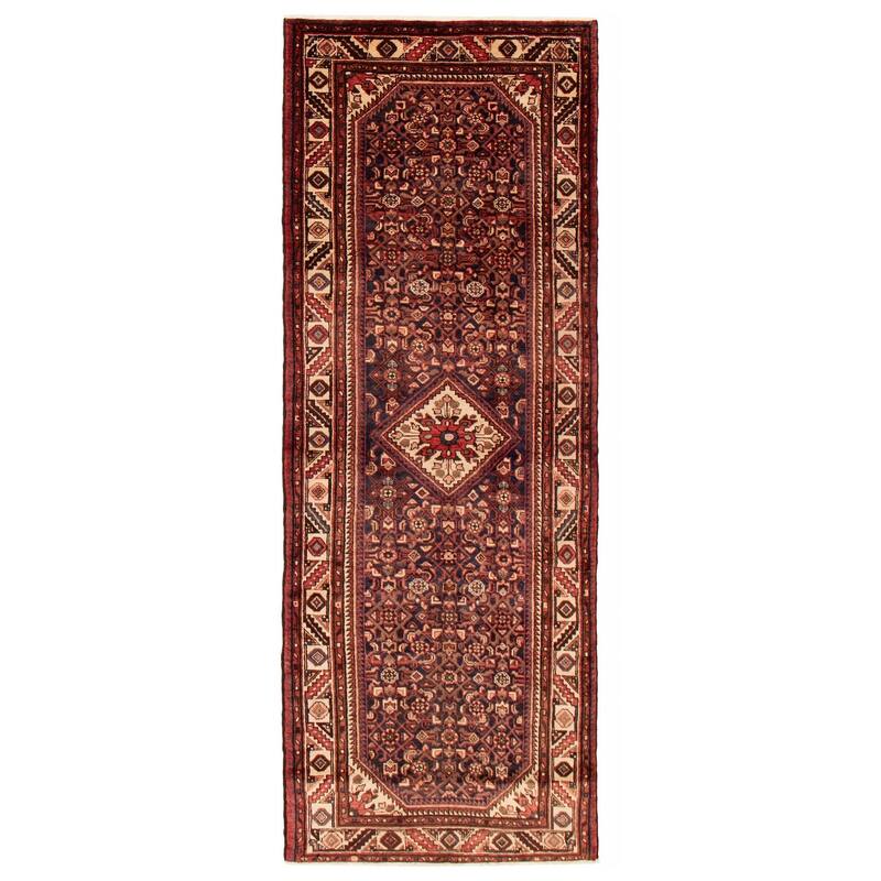 ECARPETGALLERY Hand-knotted Andelz Navy Wool Rug - 3'10 x 10'3 - Dark Navy - 3'10 x 10'3