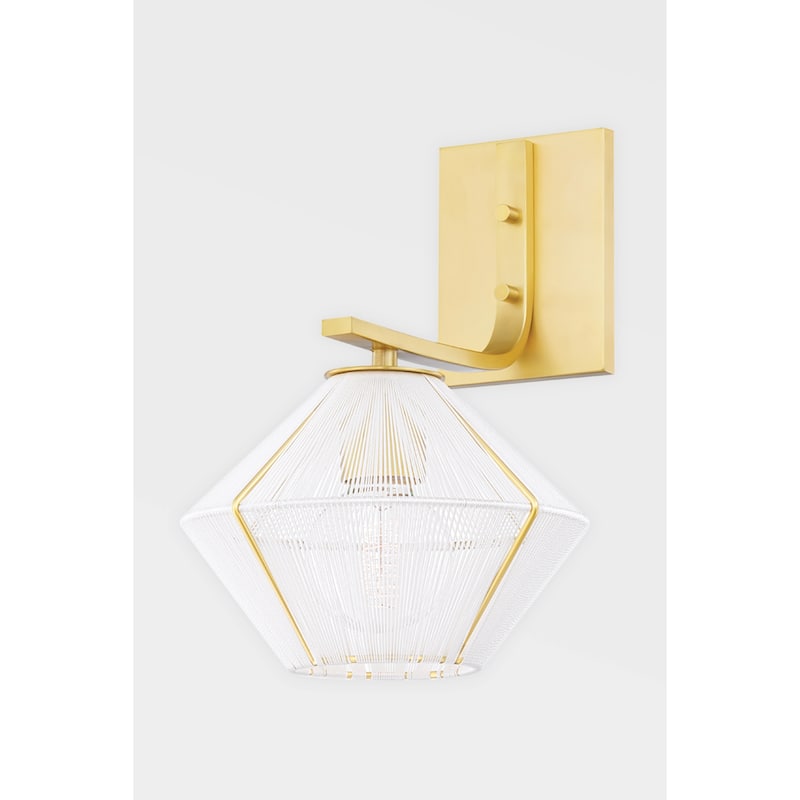 Saranac 1-Light Wall Sconce with White Shade