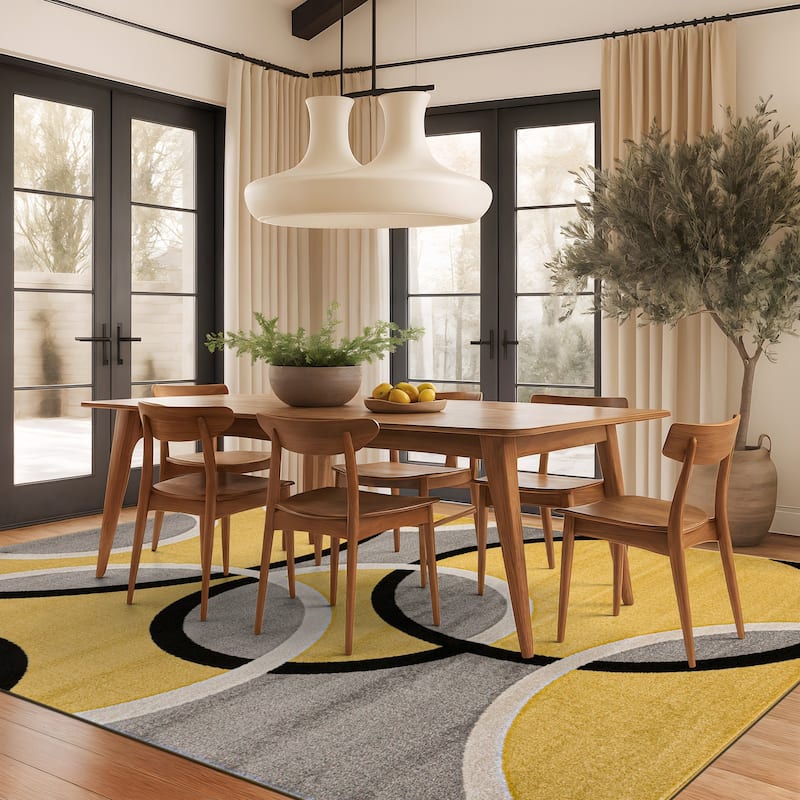 World Rug Gallery Modern Abstract Circles Area Rug