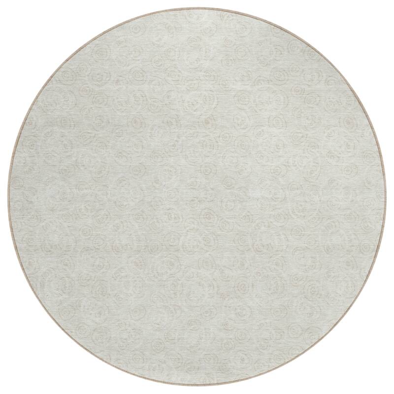 Machine Washable Indoor/ Outdoor Chantille Modern Bubbles Rug