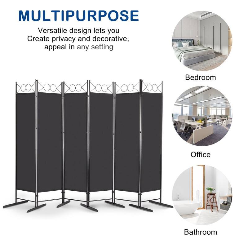 6FT Top With Shape Polyester Cloth Plastic Feet Carbon Steel Frame Foldable Screen