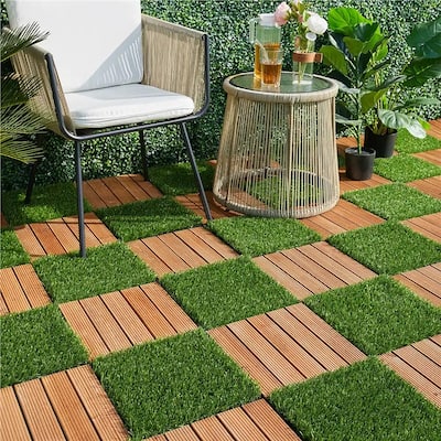 Superior Artificial Grass Lawn Turf Indoor/ Outdoor Area Rugs, Set of 6 - 1' x 1' Set (6)