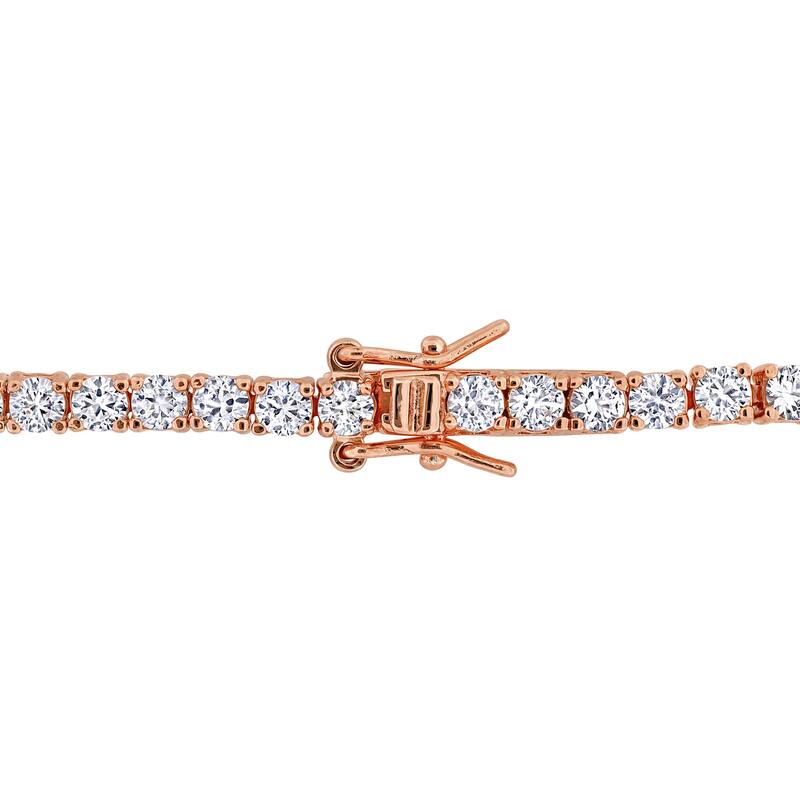 Miadora 9ct TGW Created White Sapphire Tennis Bracelet Rose Silver-7.25 in