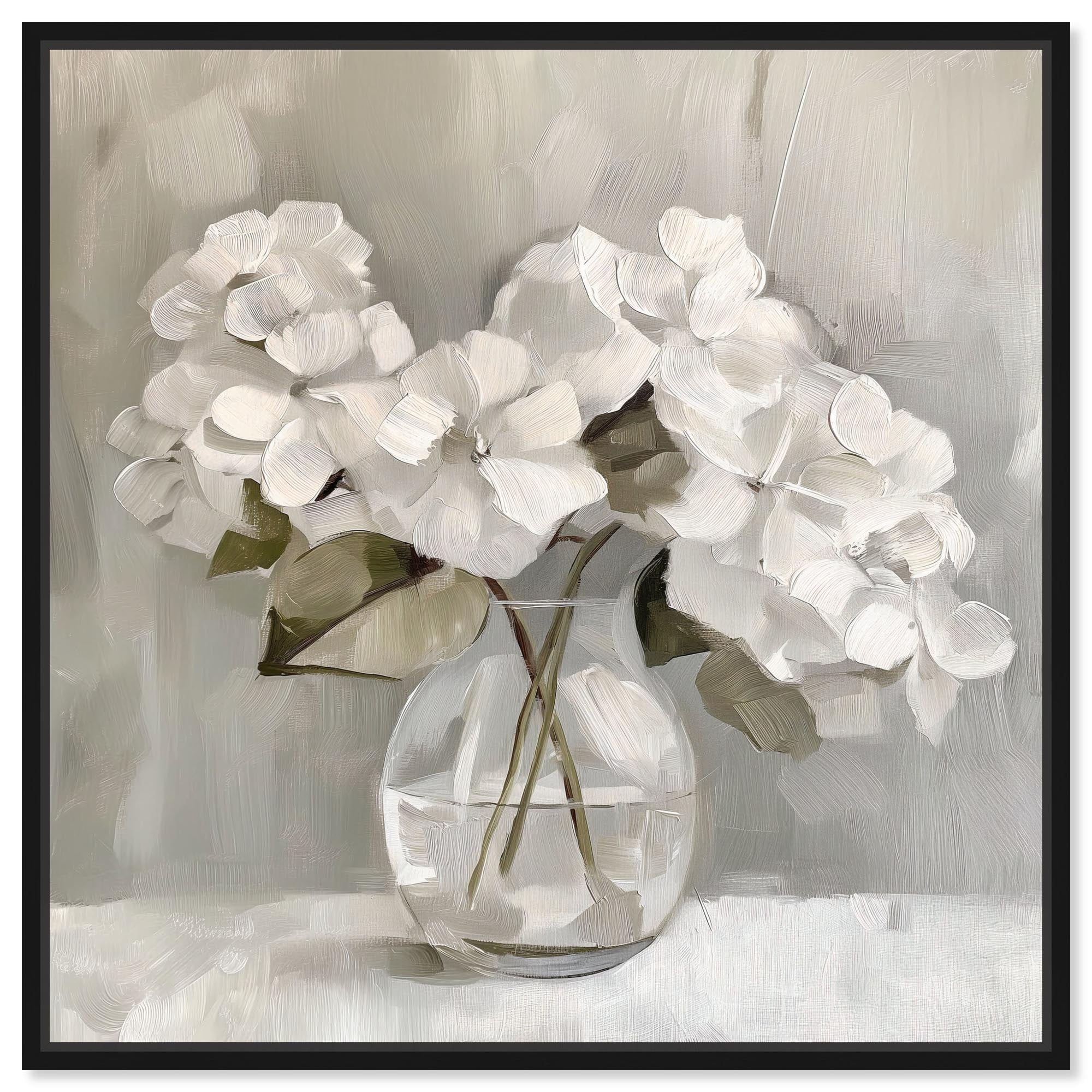 Grace in the Glass Pot Canvas White Floral Art by Art Remedy