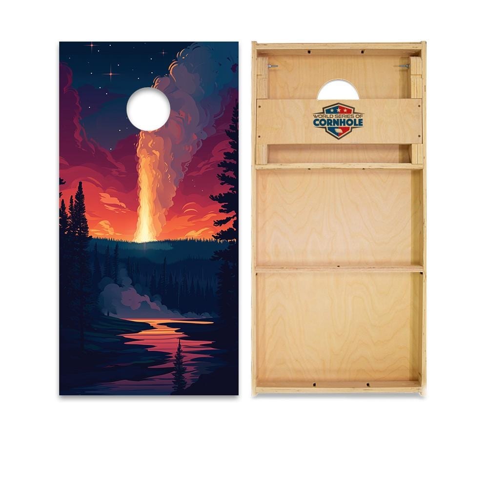 Yellowstone Old Faithful National Park Regulation 2x4 Cornhole Board Set
