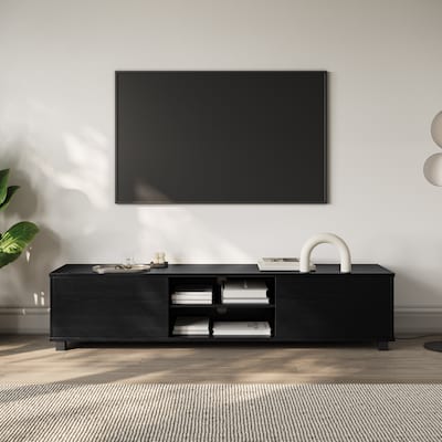Hollywood Low Profile TV Stand With Doors for TV's up to 85"