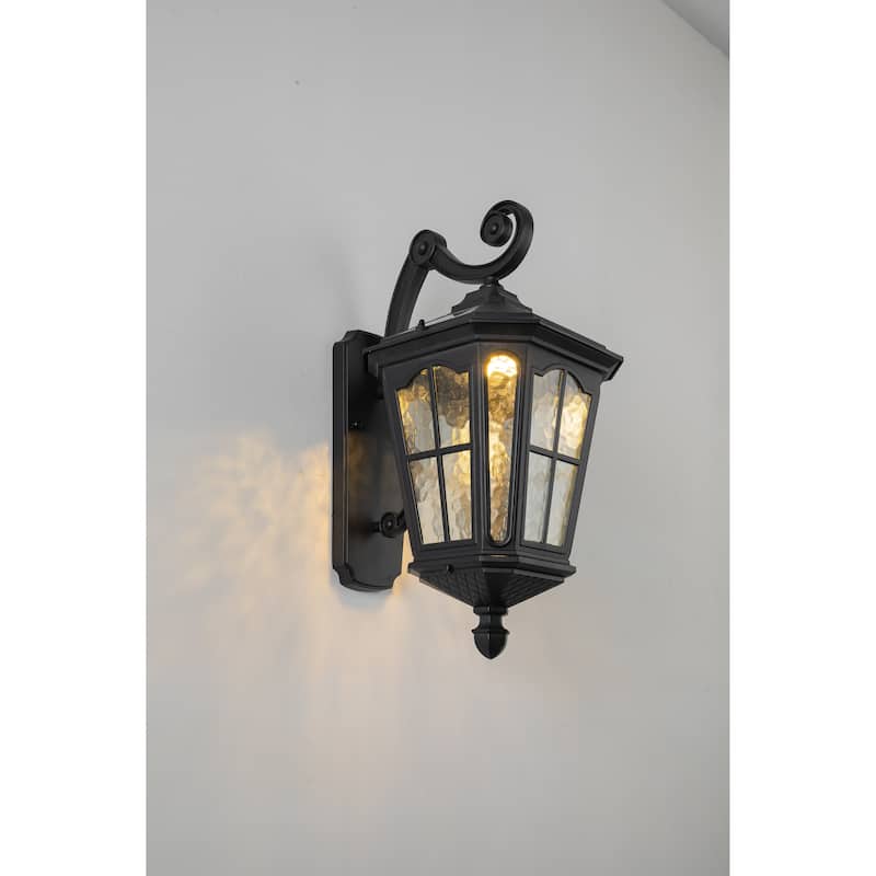 Black Solar Wall Light Outdoor Wall Lamps Corridor Aisle Light IP65 Waterproof Wall Sconce Post Light 3000K-6000K - Black