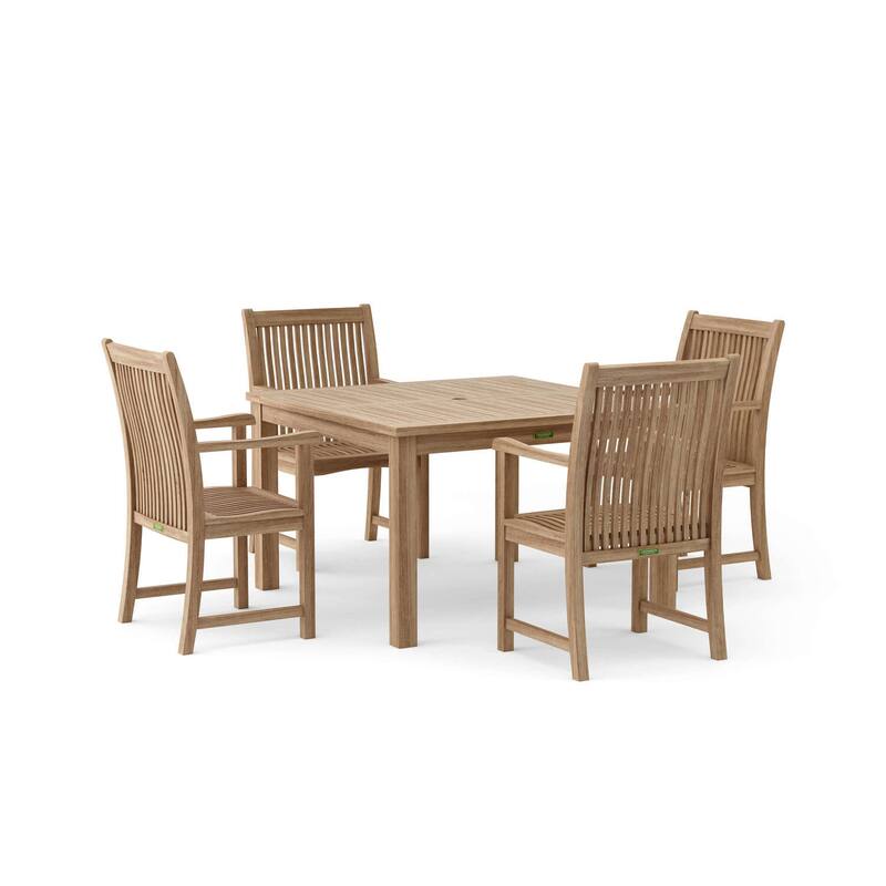 Outdoor Dining Table Set 5 Piece Teak Patio Furniture Set