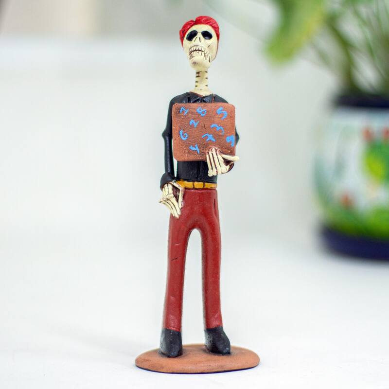 Novica Handmade Professor Catrin Ceramic Sculpture