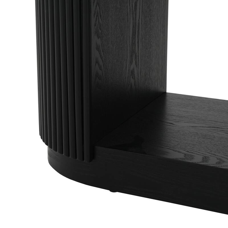 Modern Entryway Console Table with Open Shelf & Elegant Wood Grain