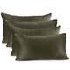 Nestl Solid Microfiber Soft Velvet Throw Pillow Cover (Set of 4) - 12" x 20" - Khaki