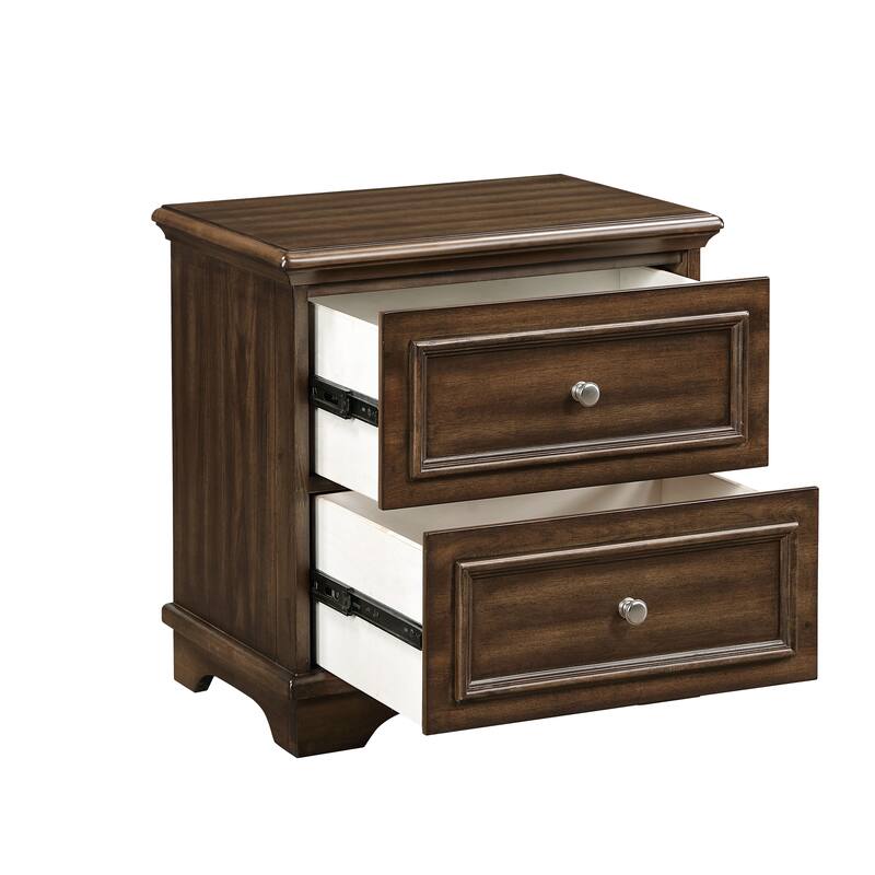 ACME Franklin 4Pcs Pack Full Bed Set, Brushed Walnut Finish