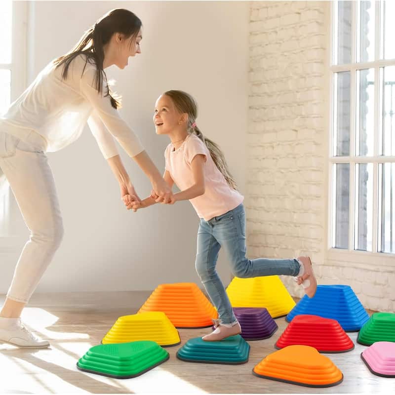 11Pcs Non-Slip Plastic Sensory Balance Blocks Stepping Stones for Kids - 11 pcs