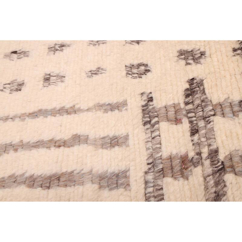 ECARPETGALLERY Hand-knotted Looma Cream, Grey Wool Rug - 8'3 x 10'0