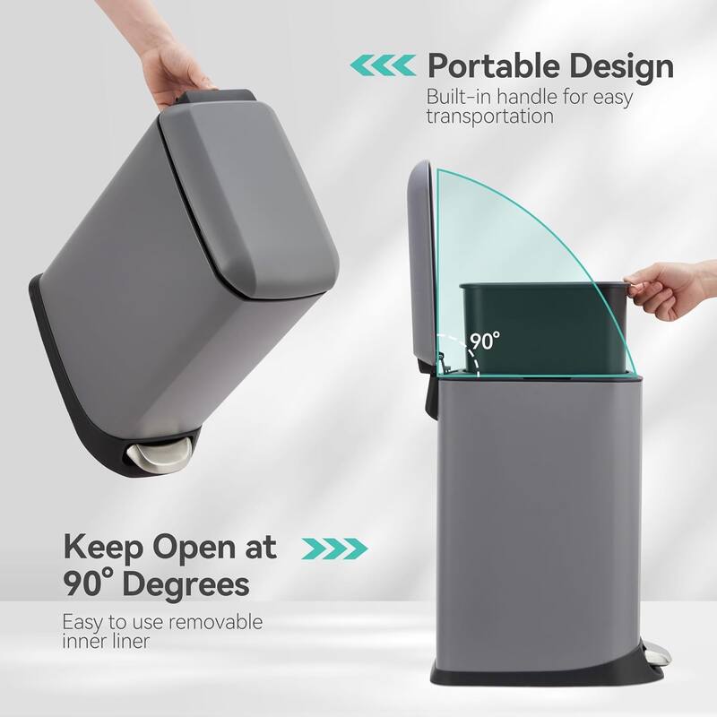 3.2 Gallon Trash Can, Stainless Steel,Trash Can with Lid