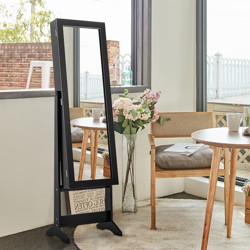 Jewelry Armoire Cabinet with Full-length Mirror Standing