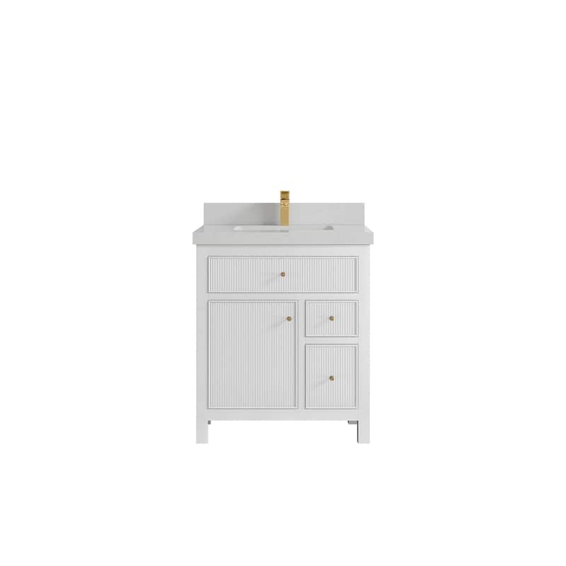 Willow Collections 30 in W x 22 in D Sonoma Free Standing Reeded Single Sink Bathroom Vanity with Countertop
