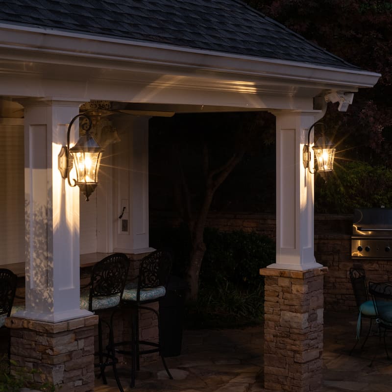 Victorian Black 150 LM Solar Wall Sconce Lantern with Morph Technology