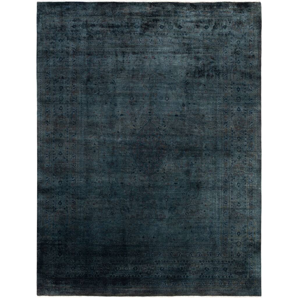 Overdyed One-of-a-Kind Hand-Knotted Area Rug - Black - 8' 0" x 10' 2"