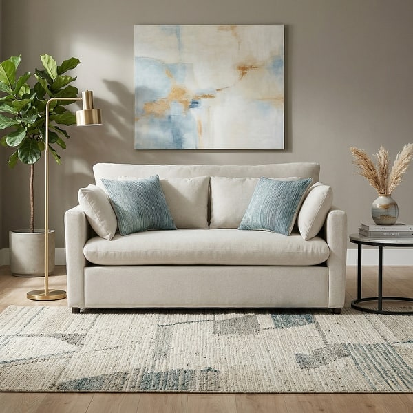 slide 2 of 32, Roundhill Furniture Wilson Contemporary Upholstered Loveseat Fog Beige