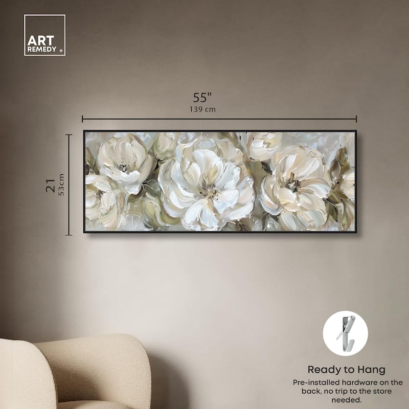 Floral in Sage Panoramic Canvas by Art Remedy