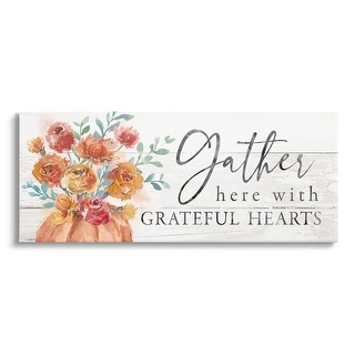 Stupell Gather Grateful Hearts Seasonal Harvest Rustic Phrase Canvas