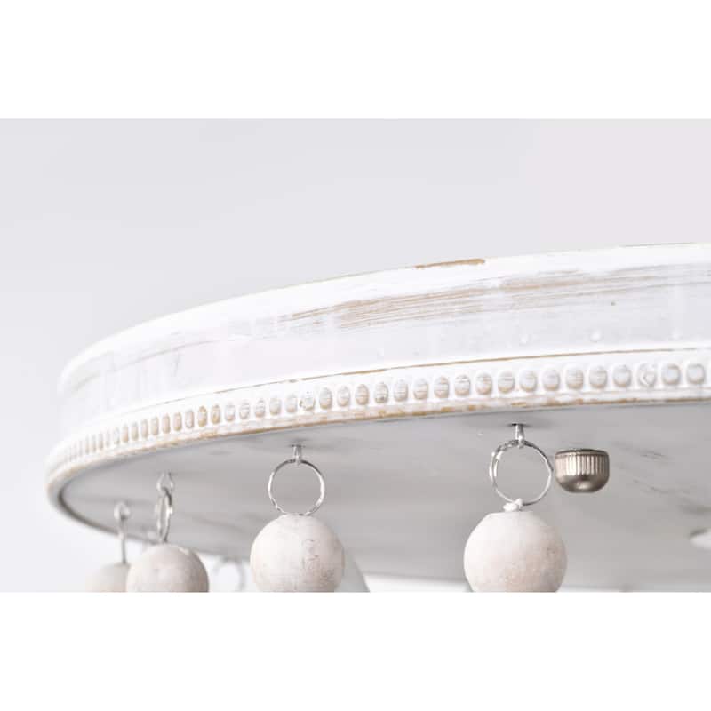 Dawid 14 Inch Bohemian Antique White Flush Mount Ceiling Lighted